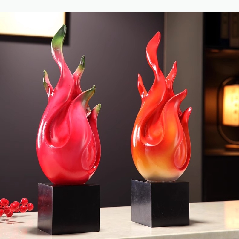 Art Craft Display - Fire Induced Wealth Ornament Resin Art