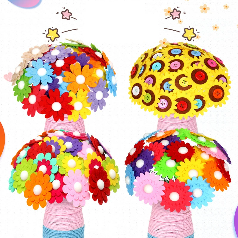 Art Craft 5 Year Old - Flower Craft Kit Bouquet with Buttons