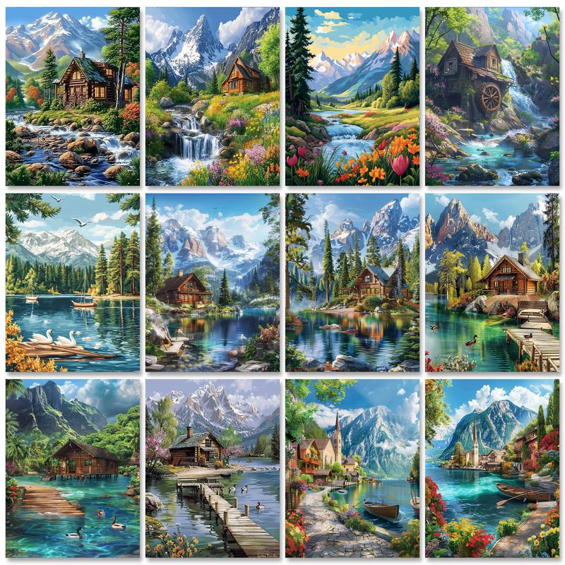 Art Craft Village - RUOPOTY Painting By Numbers Mountain Village