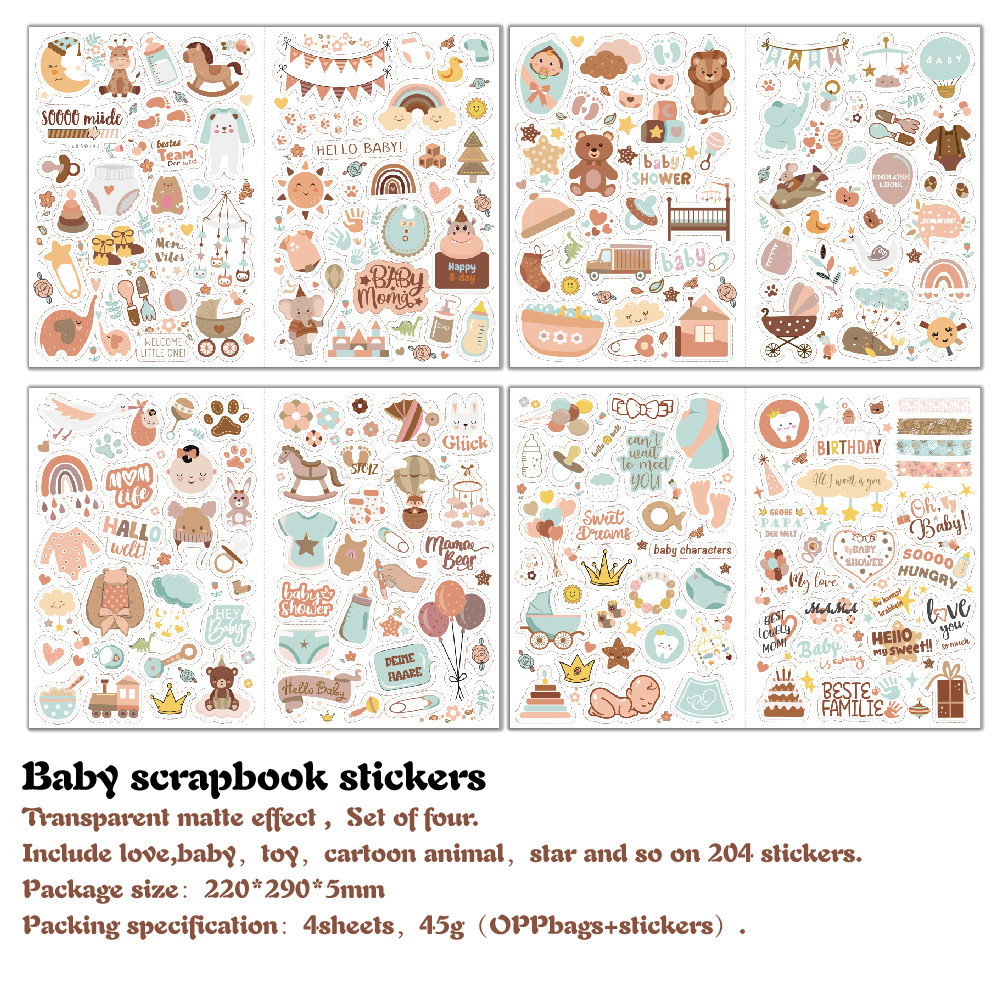 Art Craft 3 Year Old - 4 sheets/pack Baby Scrapbook Stickers Scrapbooking