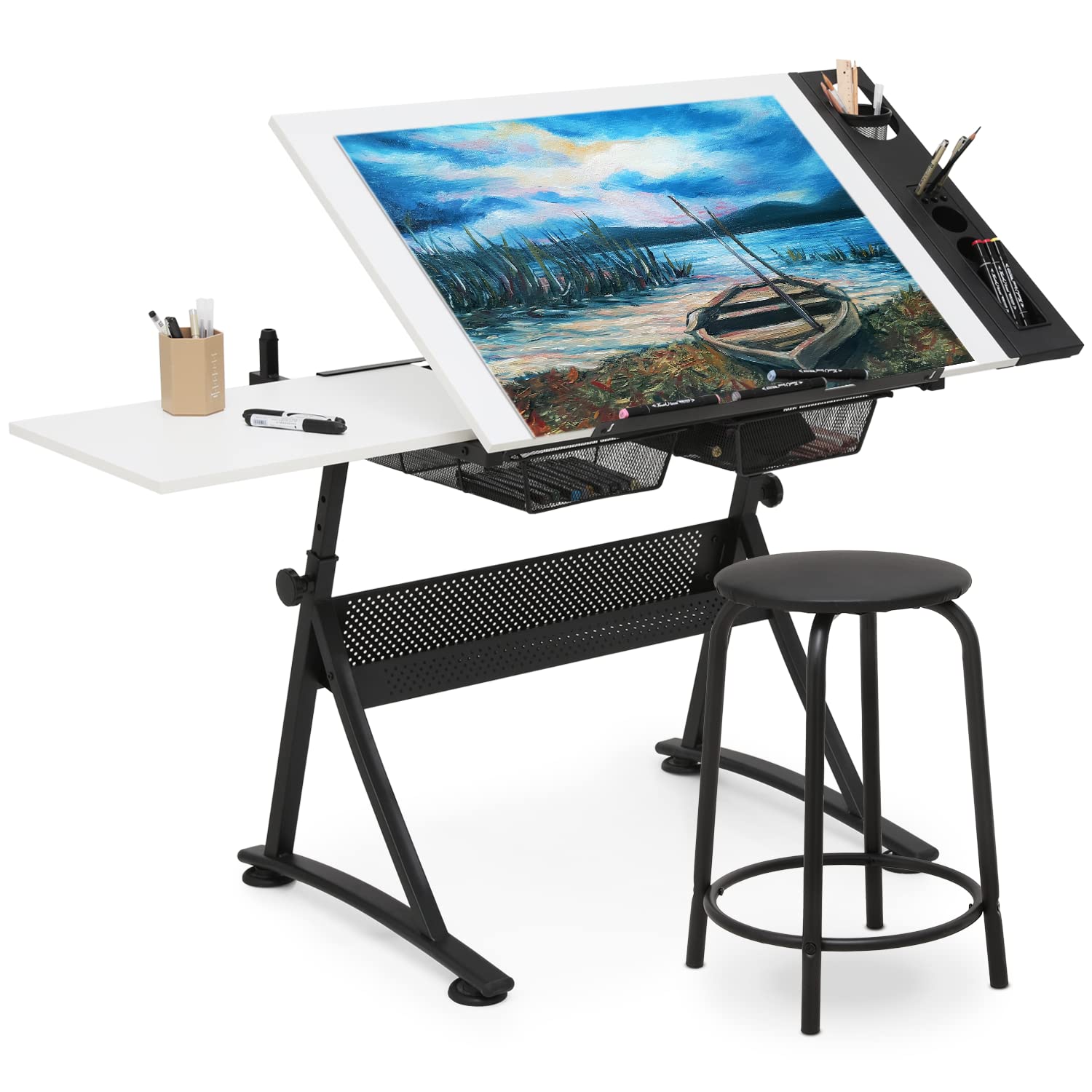 Art & Craft Clipart - Art Deco Drafting Table, Height-Adjustable, Tiltable