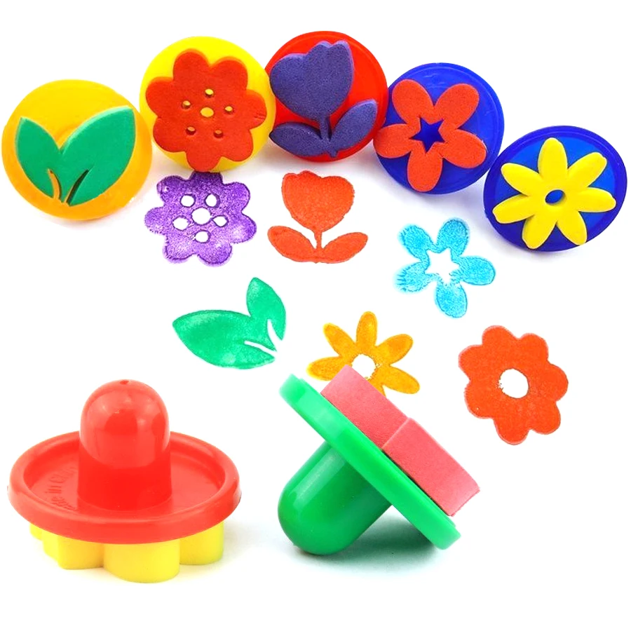Art Craft Leaves - 6pcs/set Flower Leaf Painting Sponge Stamp