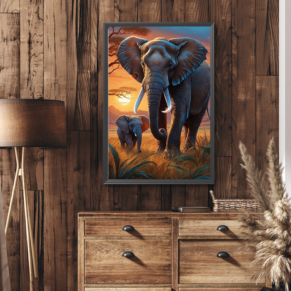 Art Craft Elephant - 5D DIY Full Round Drill Diamond