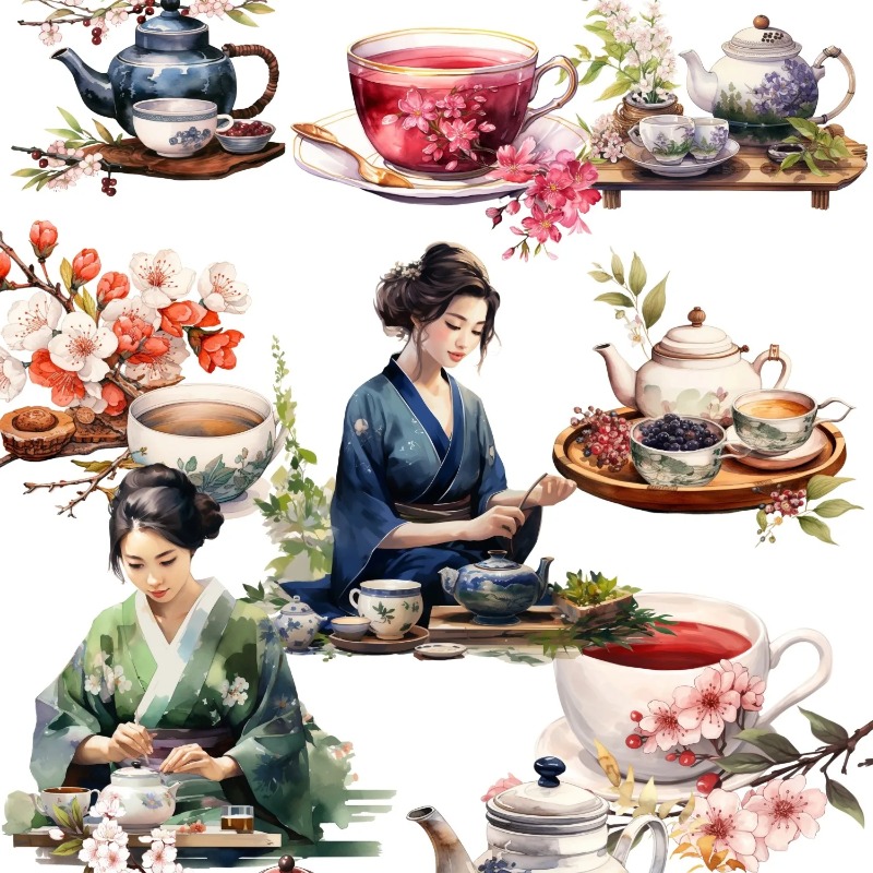 Art Craft 3 Year Old - Cute Watercolor Tea Ceremony, Tea Art
