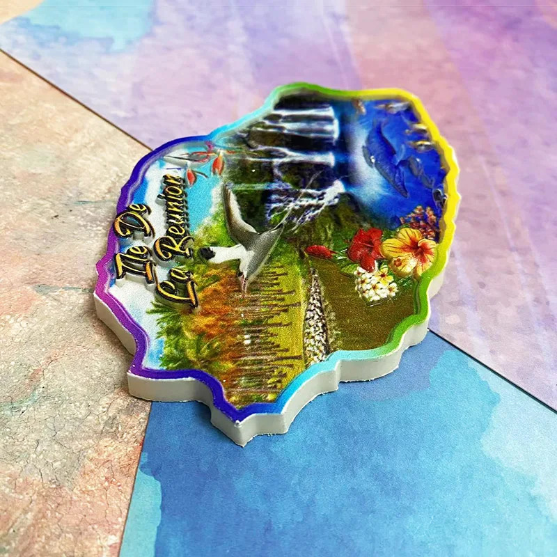 Art Craft Magnet - 1pc, Reunion Island souvenirs, landscape painting