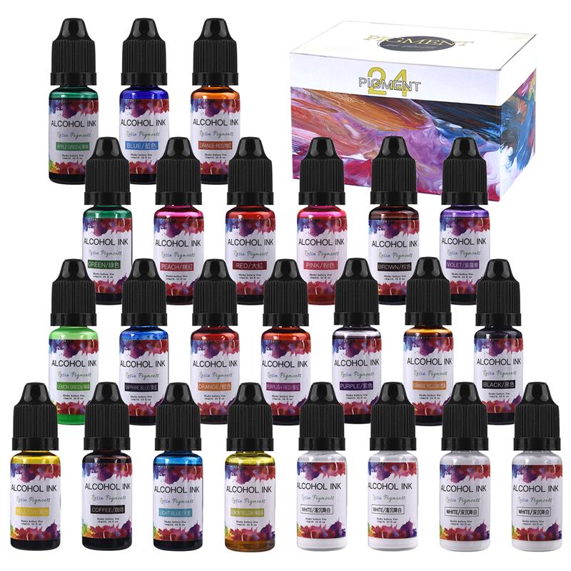24 Color/Set 10ml  Resin Pigme – Alcohol Ink Set Bewertung und Preis