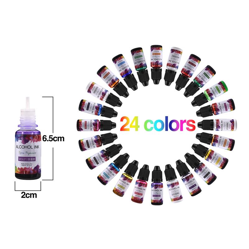 24 Color/Set 10ml  Resin Pigme – Alcohol Ink Set Bewertung und Preis