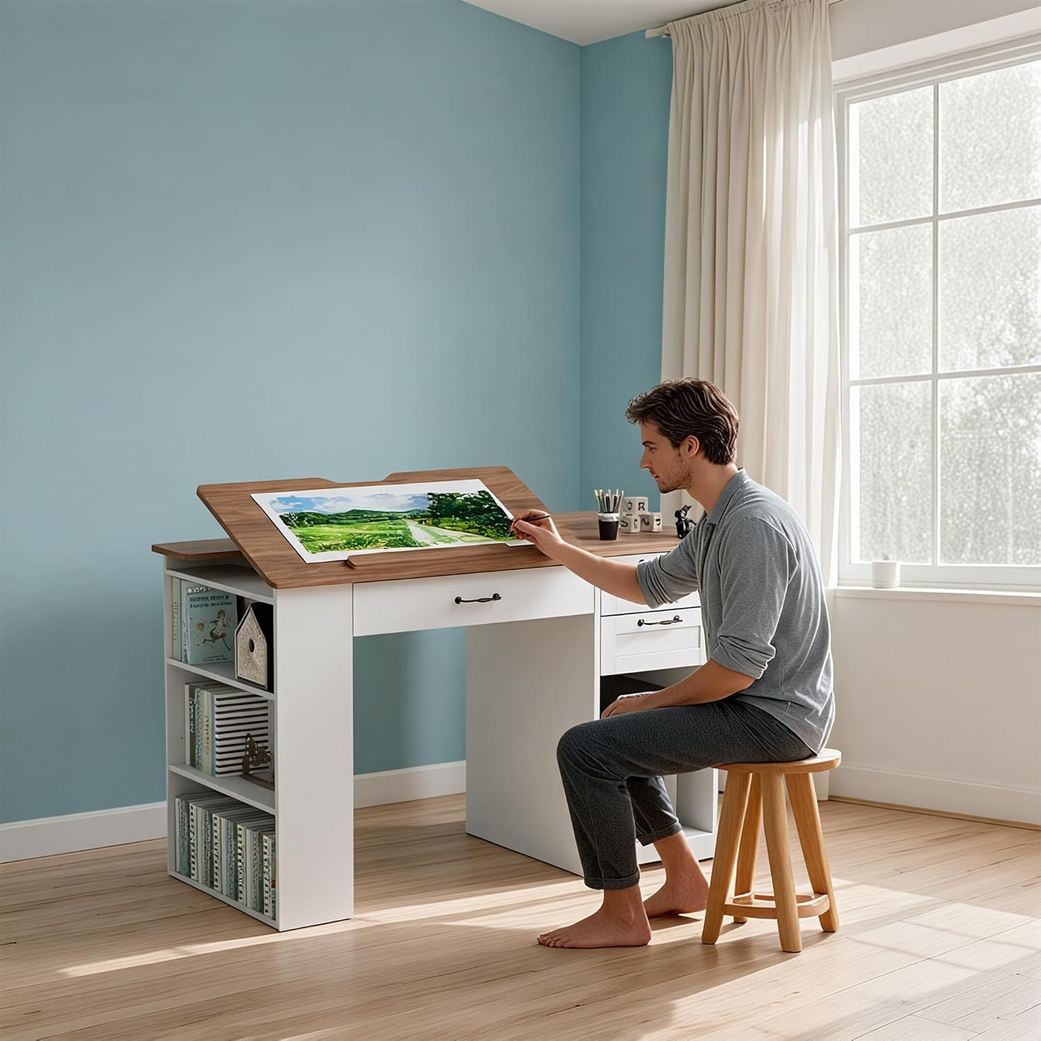 Drafting Table with Storage Ca – Art & Craft Clipart Bewertung und Preis