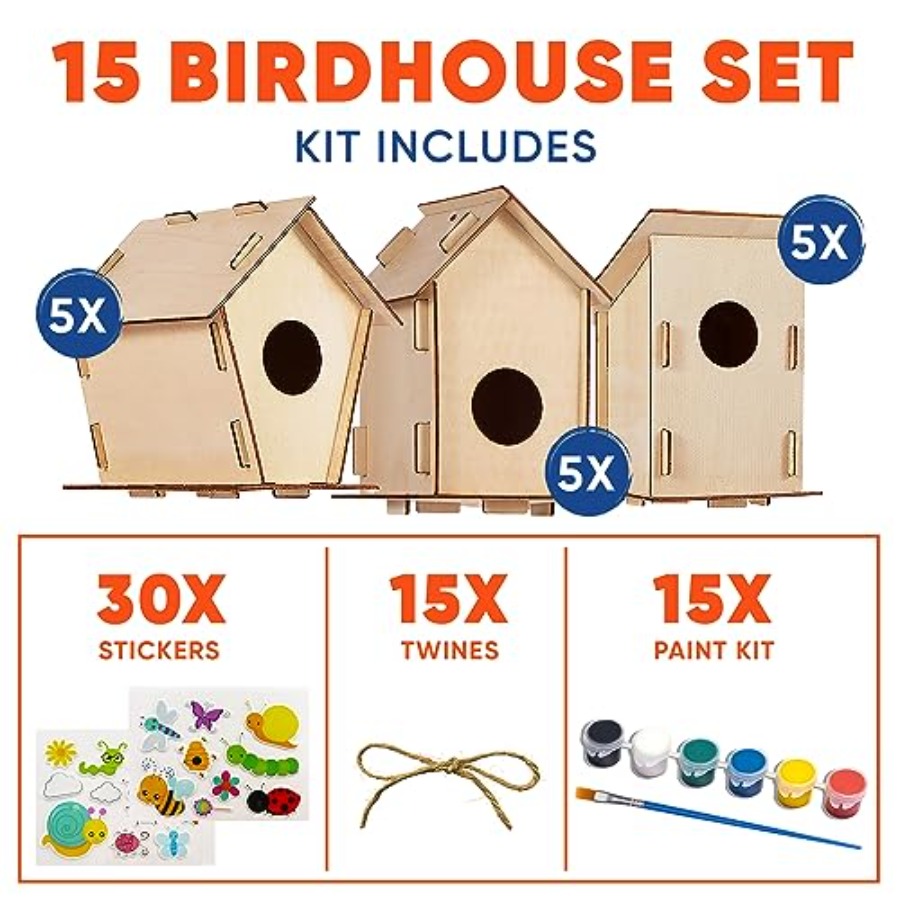 Kit - Unfinished Wood Bird Hou – Art & Craft Qatar Bewertung und Preis