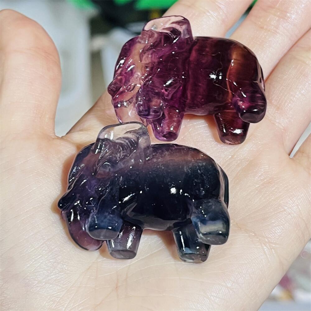2PCS Colored Fluorite Crystal  – Art Craft Elephant Bewertung und Preis