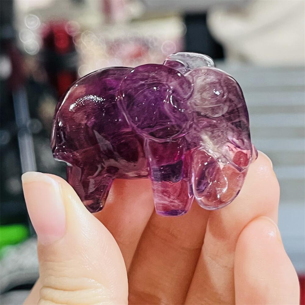 2PCS Colored Fluorite Crystal  – Art Craft Elephant Bewertung und Preis