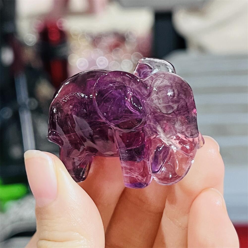2PCS Colored Fluorite Crystal  – Art Craft Elephant Bewertung und Preis