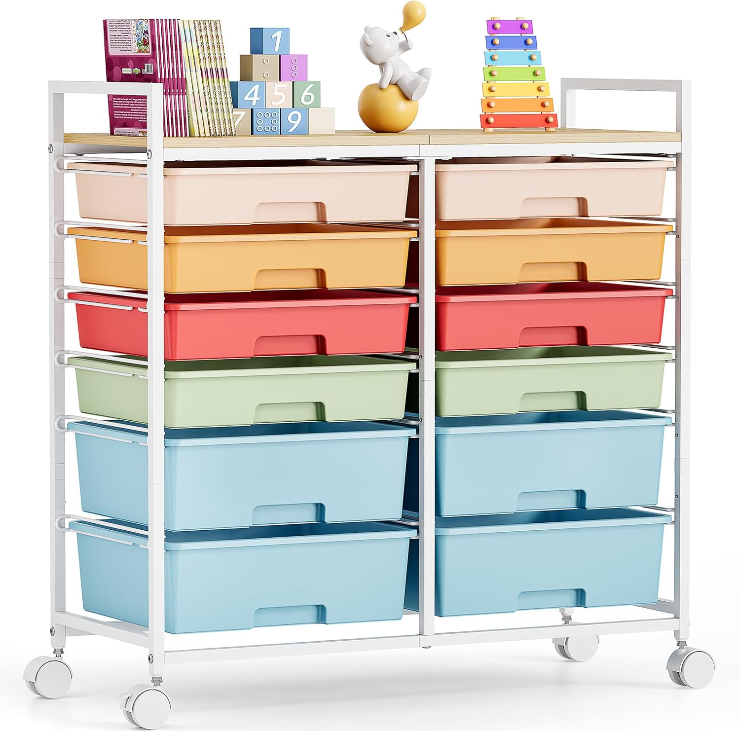 Rolling Storage Cart with 12 D – Art Craft Rainbow Bewertung und Preis