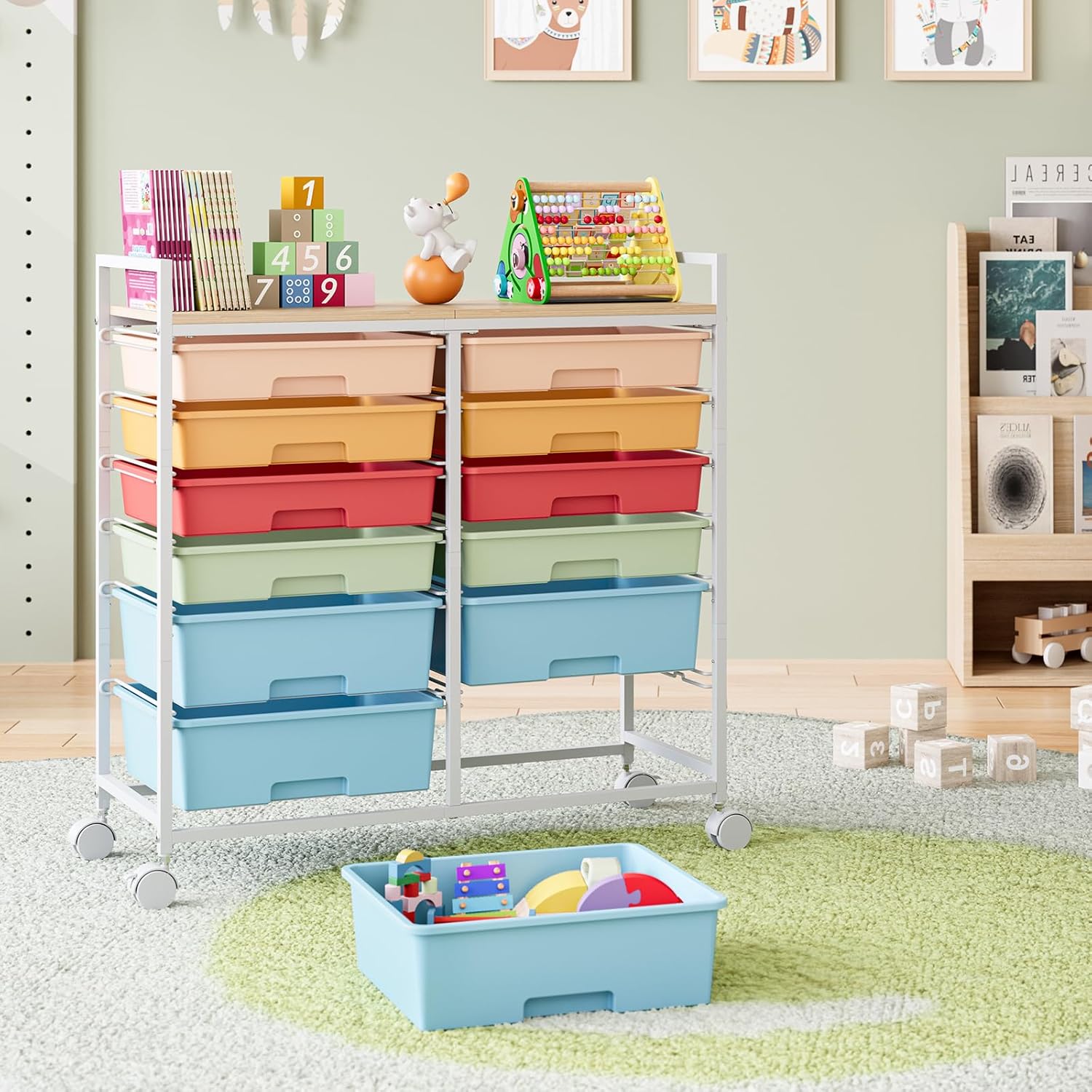 Rolling Storage Cart with 12 D – Art Craft Rainbow Bewertung und Preis