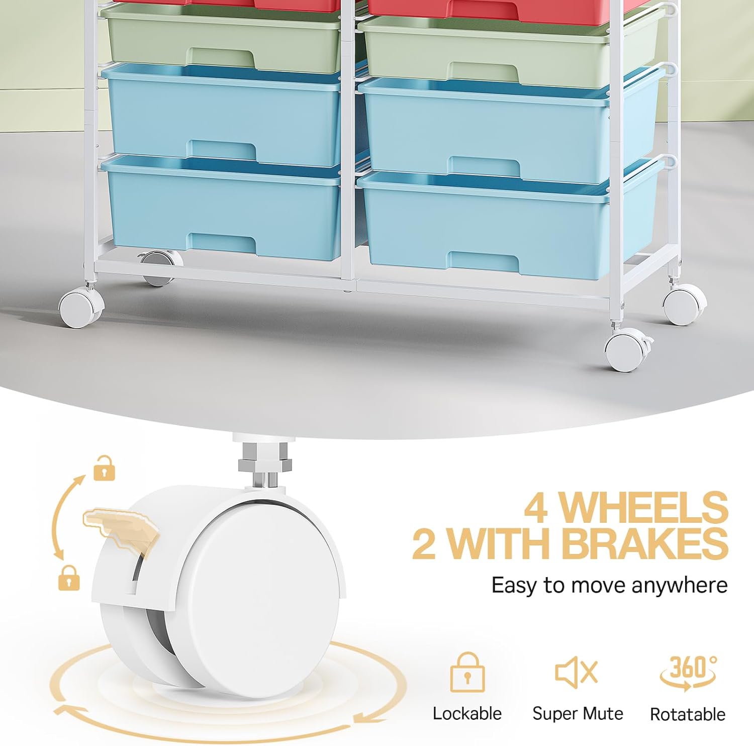 Rolling Storage Cart with 12 D – Art Craft Rainbow Bewertung und Preis