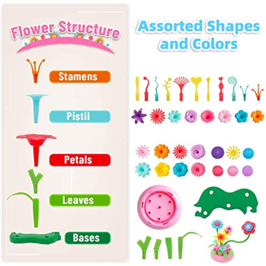 Flower Building Toy Set for Gi – Art Craft 3 Year Old Bewertung und Preis