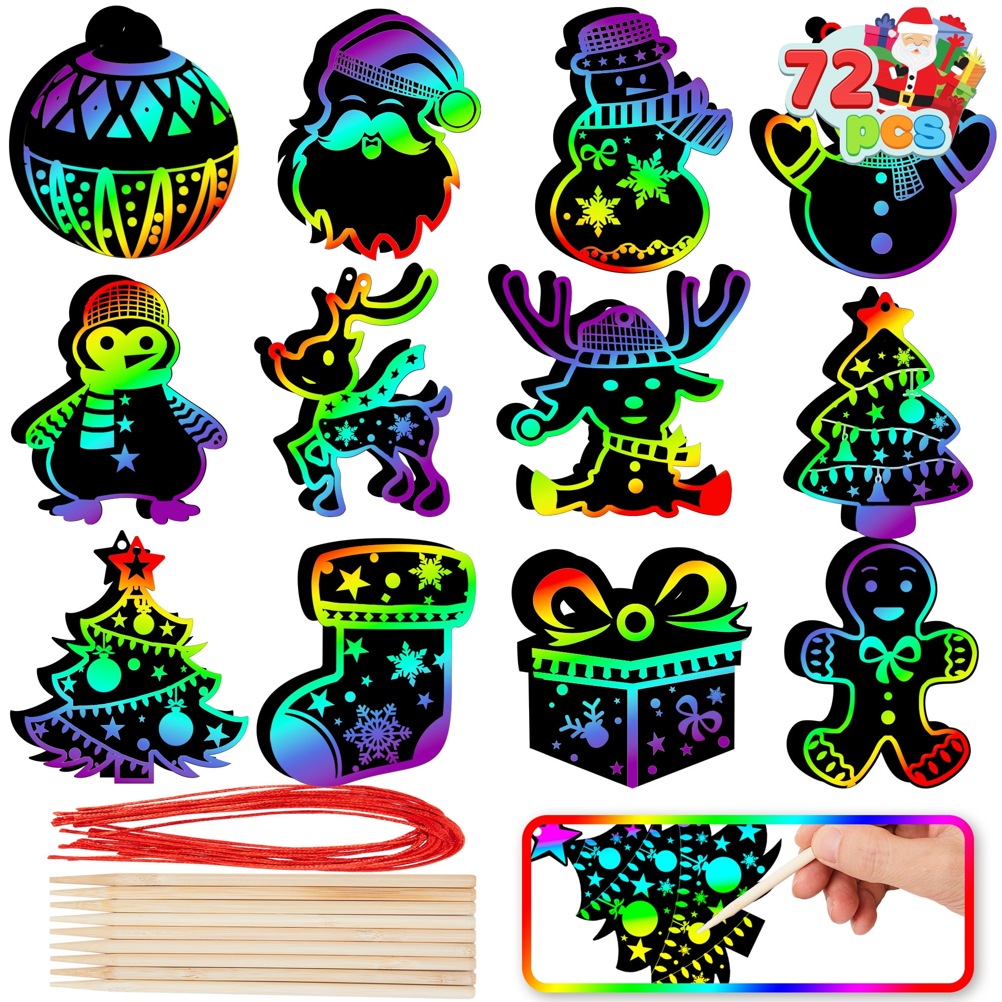 Joyfy 72 Pcs Christmas Scratch – Art Craft Rainbow Bewertung und Preis