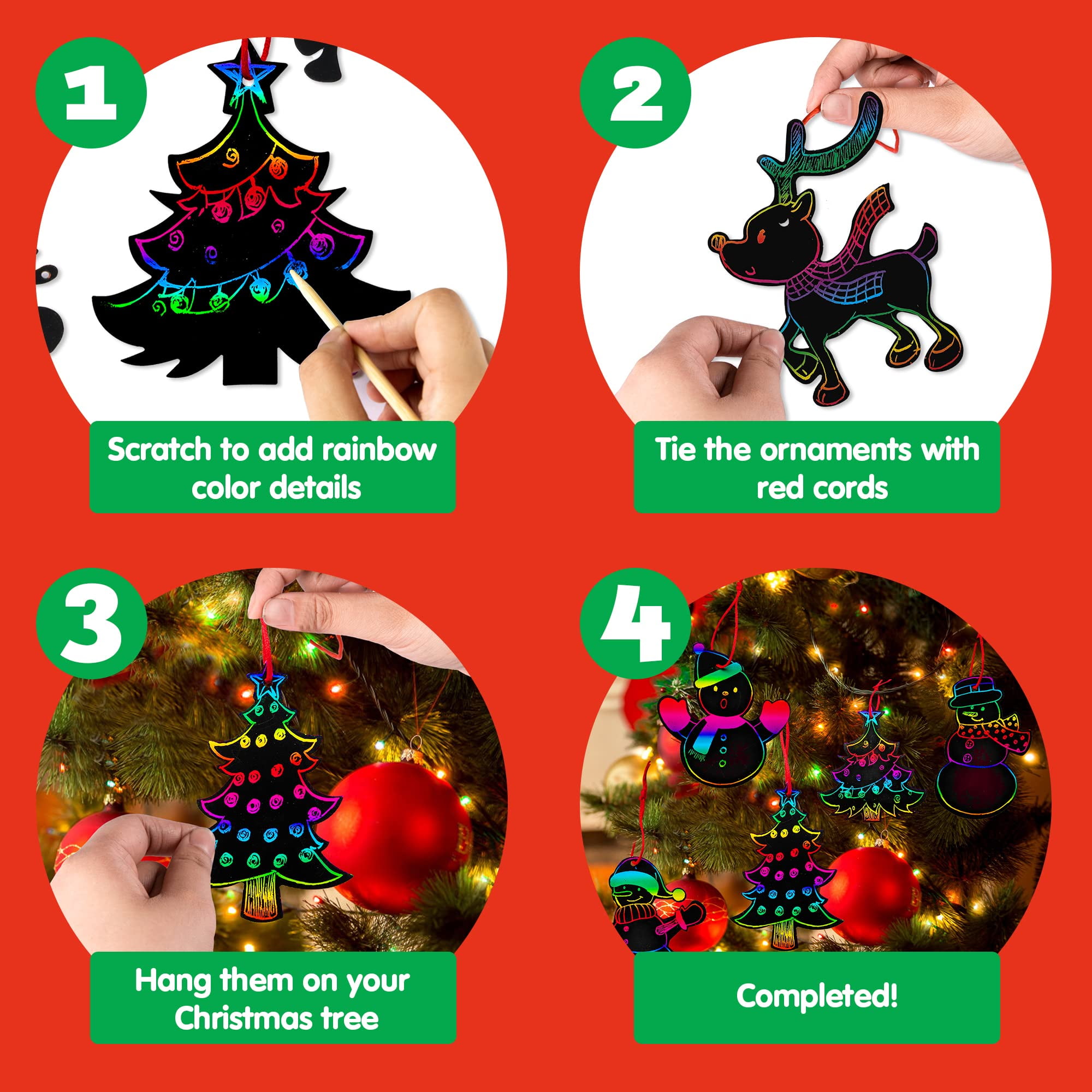 Joyfy 72 Pcs Christmas Scratch – Art Craft Rainbow Bewertung und Preis
