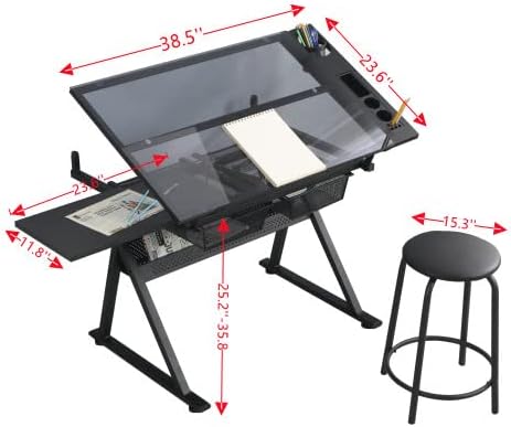 Glass Drafting Table Art Desk  – Art And Craft Studio Bewertung und Preis