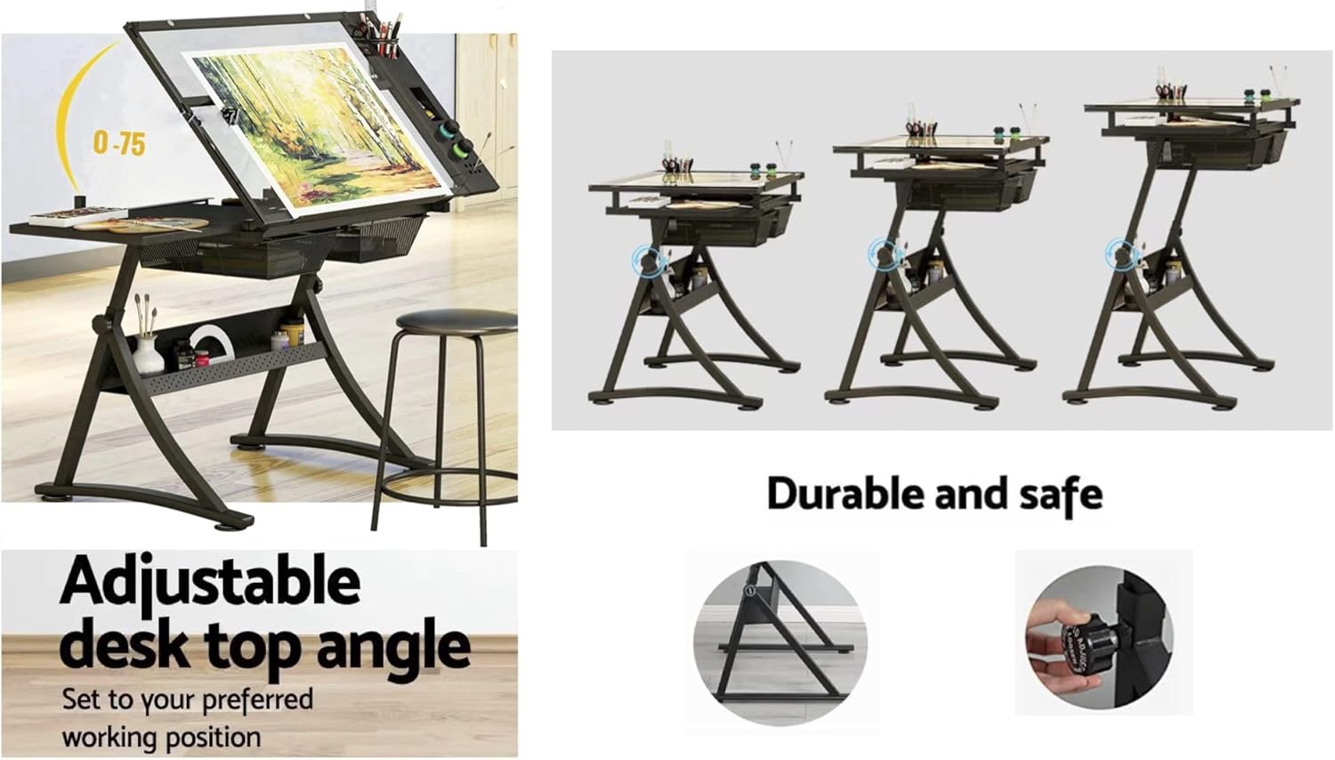 Glass Drafting Table Art Desk  – Art And Craft Studio Bewertung und Preis