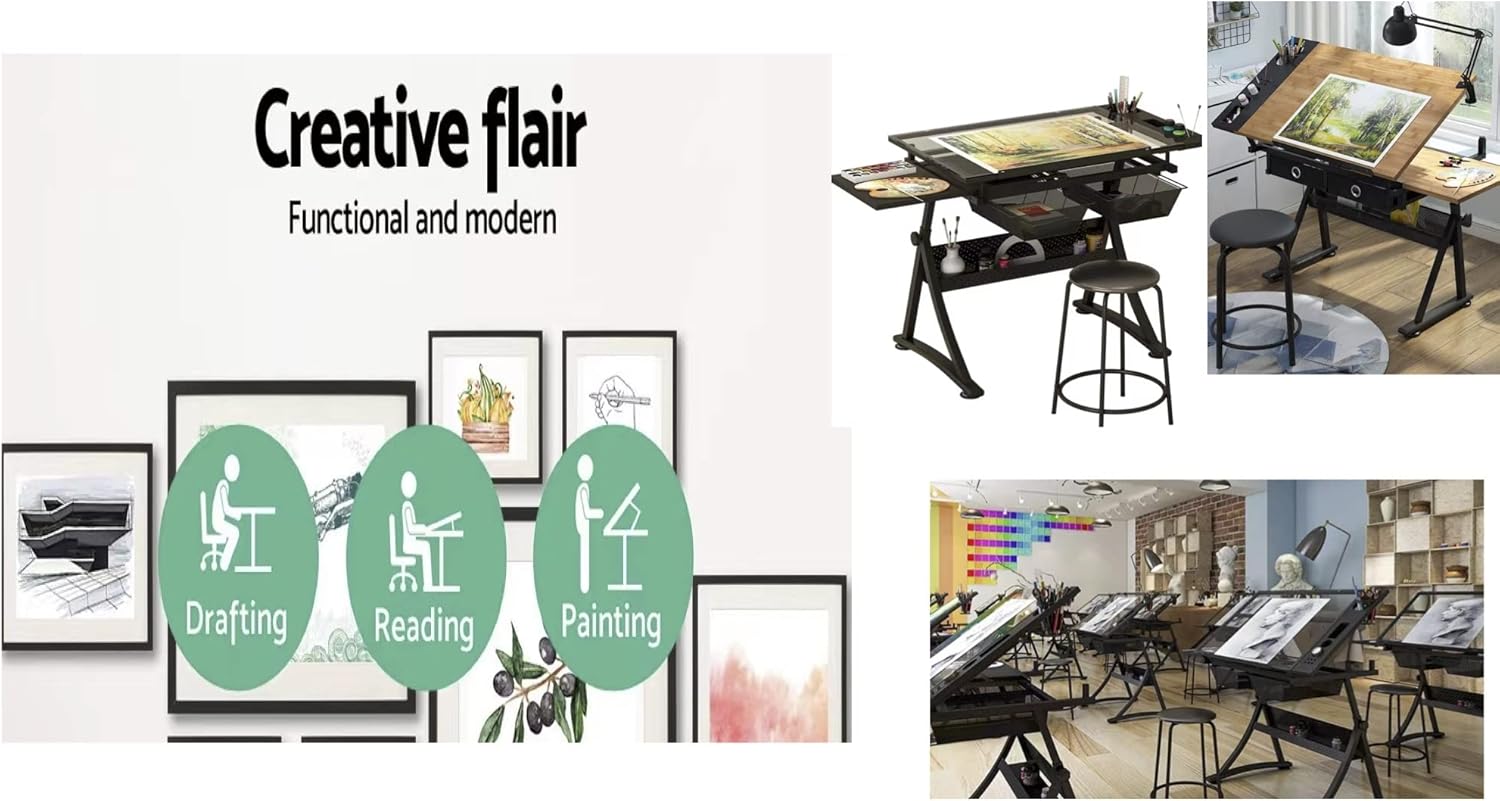 Glass Drafting Table Art Desk  – Art And Craft Studio Bewertung und Preis