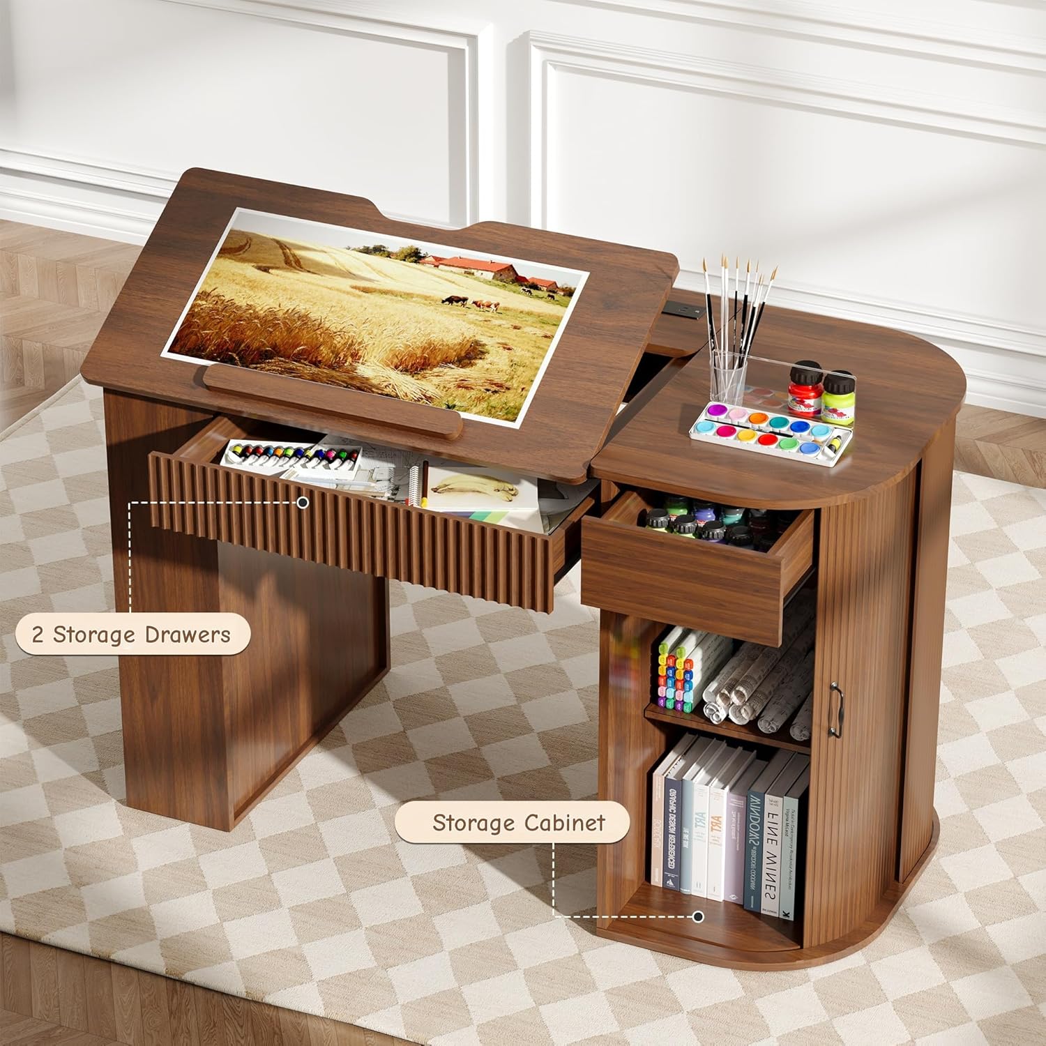 Drafting Table with Storage Ca – Art & Craft Clipart Bewertung und Preis