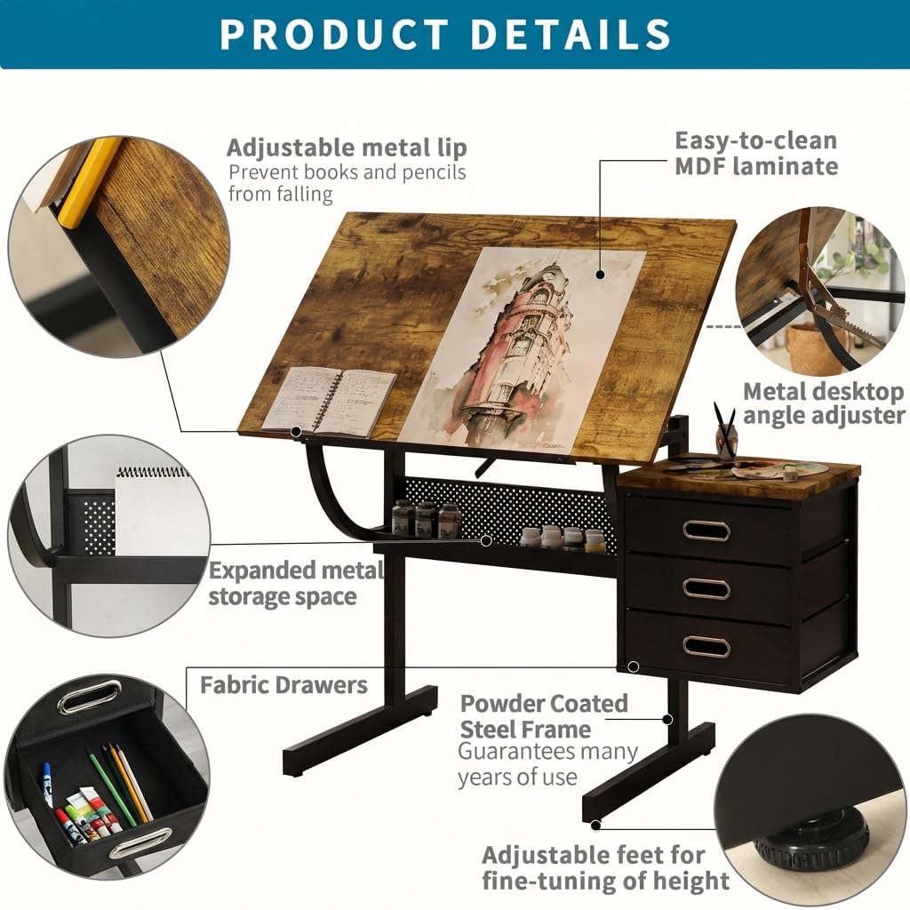 Adjustable Art Desk with Stora – Art & Craft Clipart Bewertung und Preis