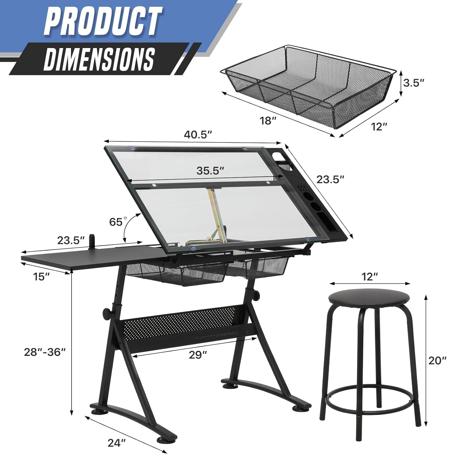 Drafting Table with Height Adj – Art & Craft Qatar Bewertung und Preis