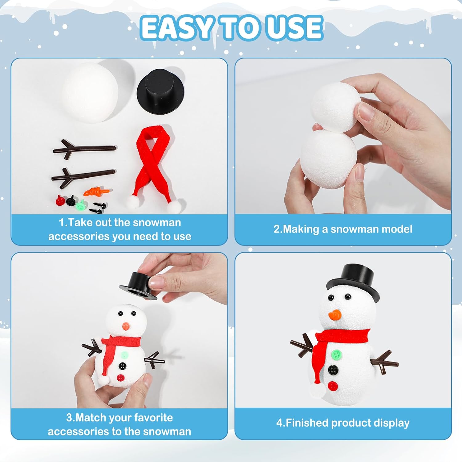 12 DIY Snowman set toys, Chris – Art Craft Upholstery Bewertung und Preis