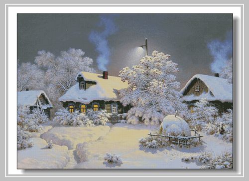 Winter village Embroidery Snow – Art Craft Village Bewertung und Preis