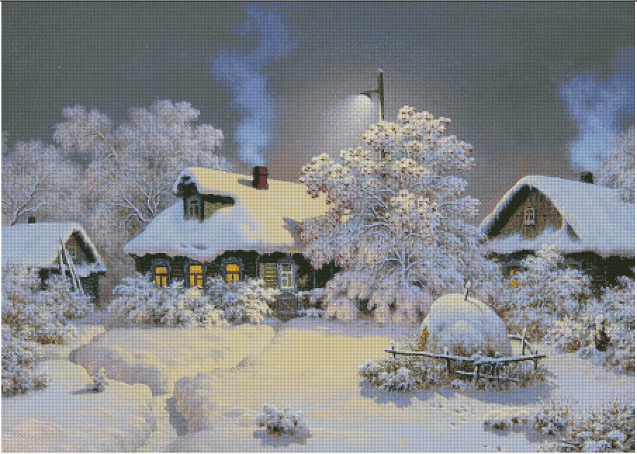 Winter village Embroidery Snow – Art Craft Village Bewertung und Preis