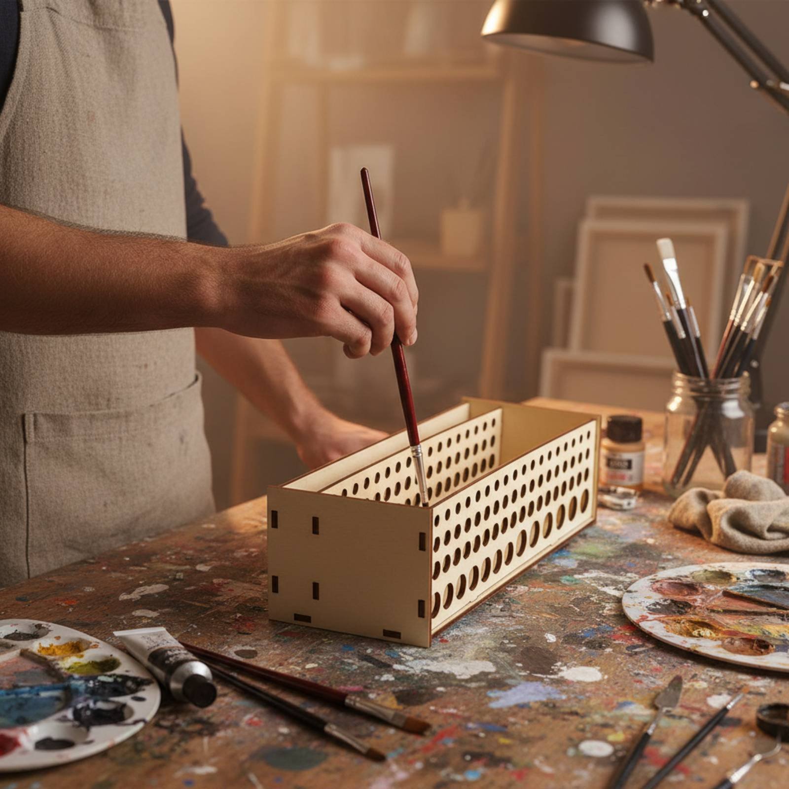 Paint Brush Rack 67 Holes Wood – Art And Craft Studio Bewertung und Preis