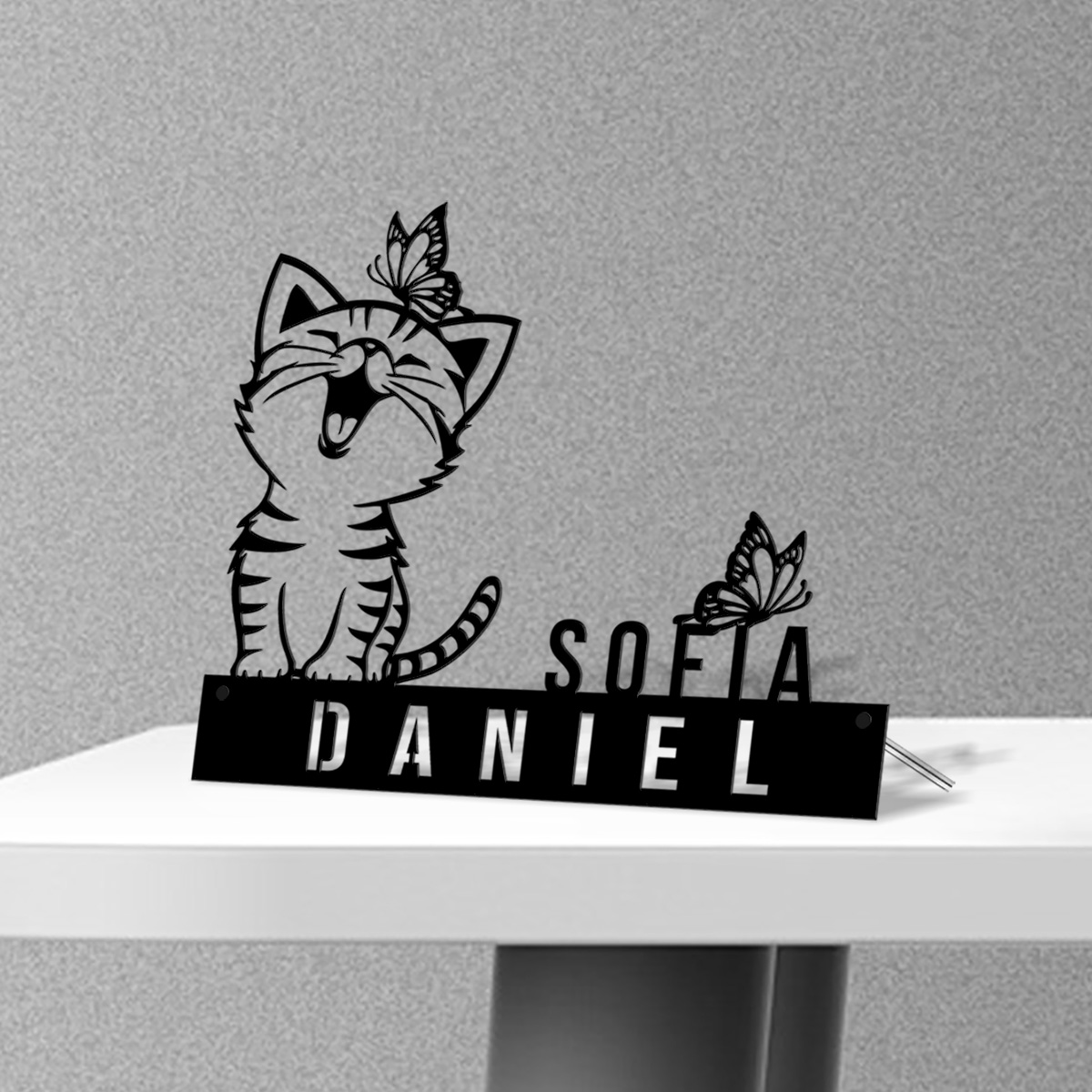Lovely Cat With Butterfly Desk – Art Craft Names Bewertung und Preis