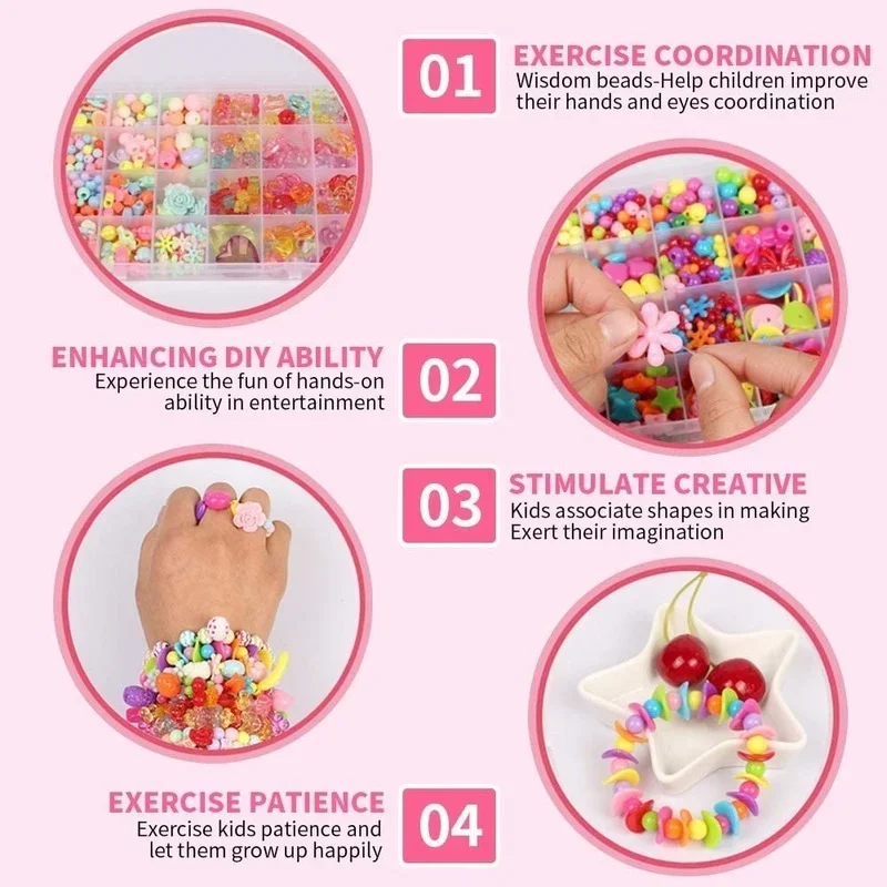 Girls DIY Bead Set Jewelry Mak – Art Craft Rainbow Bewertung und Preis